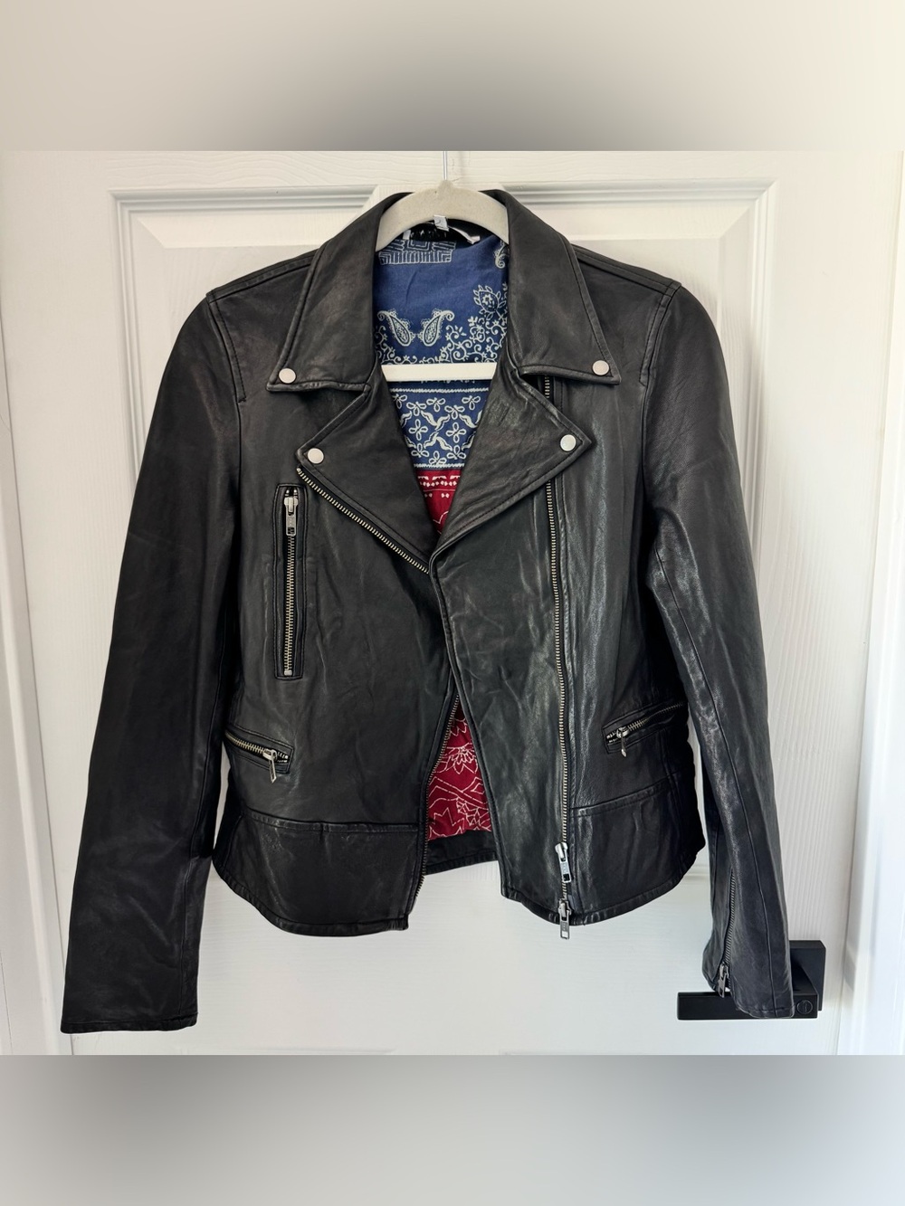 Current Air NWOT Black Leather Jacket Moto Zippers